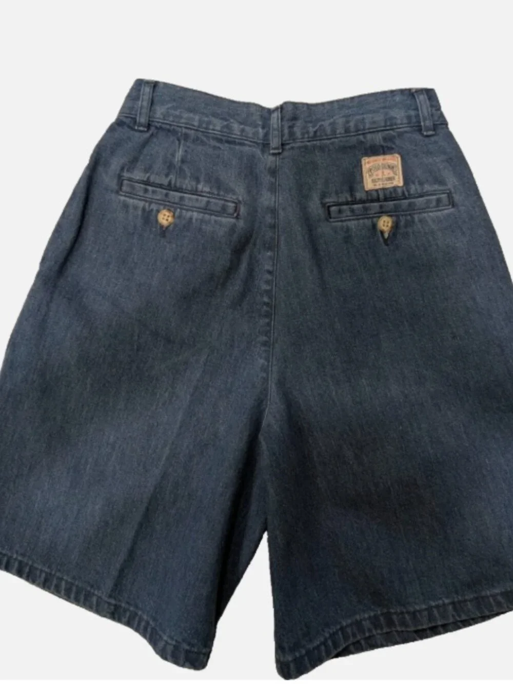 Share Vintage 90s Ralph Lauren Pleats Denim Tyler Shorts (Kids 10 ) Made USA